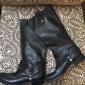 Nine West Black pull on riding boots