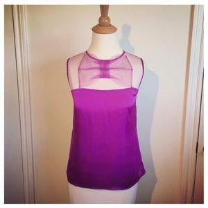 RODARTE FUCHSIA SHEER BOW TOP SIZE XS/S