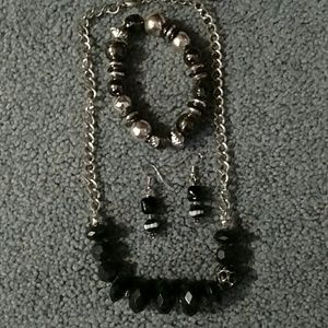 Necklace, bracelet, earrings
