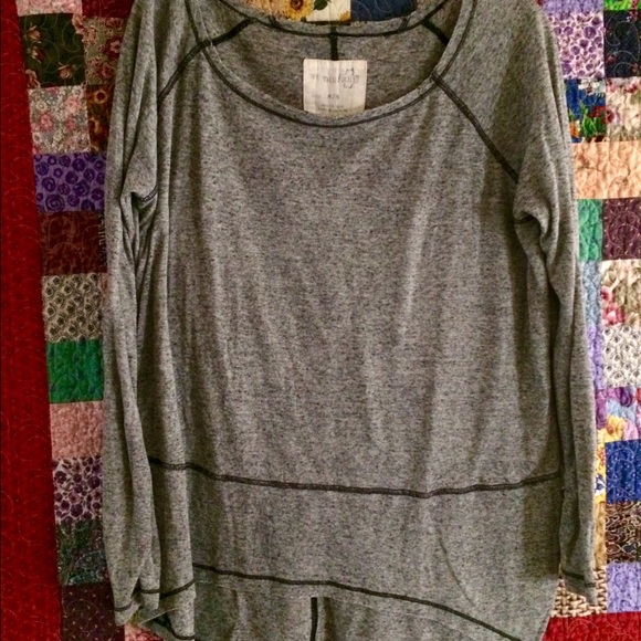 🏆HP:  Free People gray patchwork top - M - Picture 4 of 4