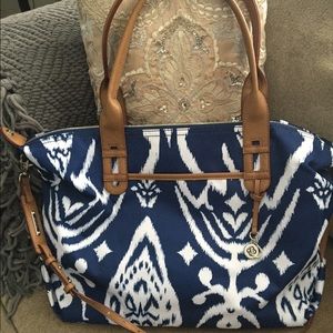 Stella & Dot Bag in Navy Ikat