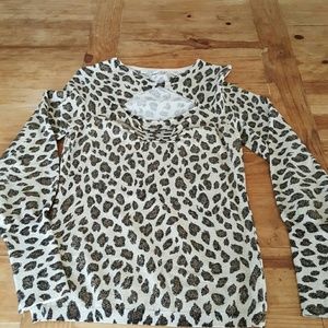 Cache Leopard print long sleeved top