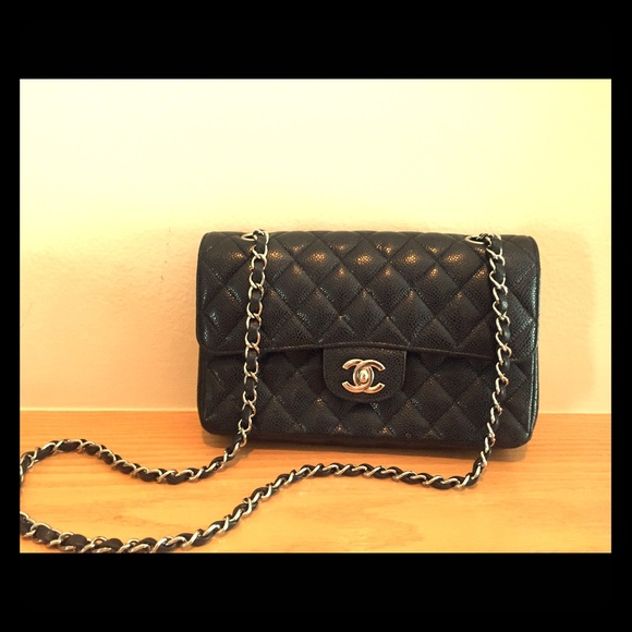 CHANEL Classic Flap Purse - caviar/black