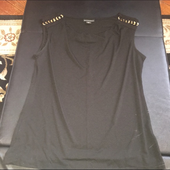 Black gold chain top