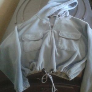 MODA INTERNATIONAL SZ L BABY ICE BLUE HOODIE