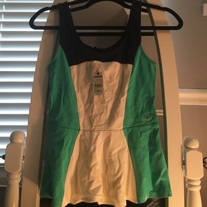 Express color block peplum top