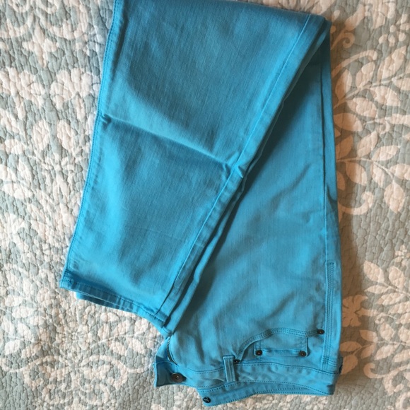 Turquoise skinny jeans
