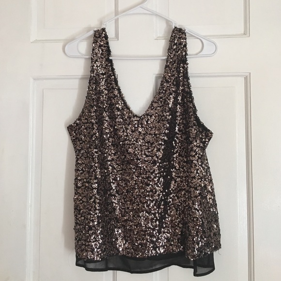 Black and gold sequined top