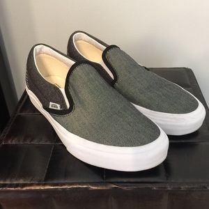 herringbone slip on vans