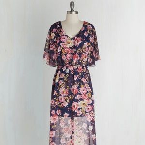 Modcloth (pink owl) Maxi floral print dress