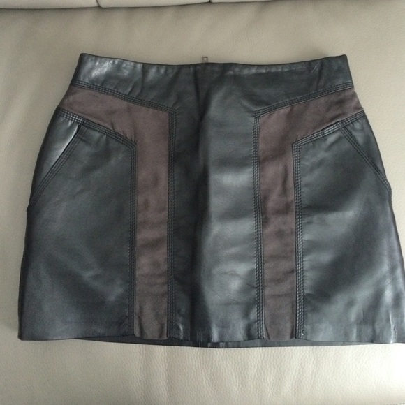 H&M leather mini skirt.