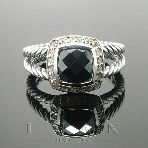 David Yurman Albion Ring Hematine and Diamonds - Picture 1 of 4