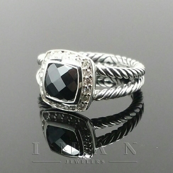 David Yurman Albion Ring Hematine and Diamonds - Picture 2 of 4