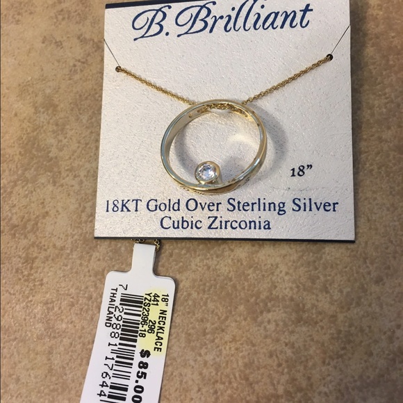 18KT Gold sterling silver necklace - Picture 1 of 2