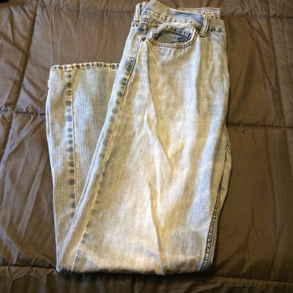 American Eagle light washed jeans. Boot it