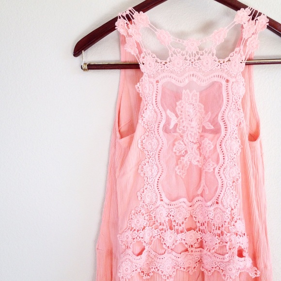 peach crochet tunic - Picture 2 of 4