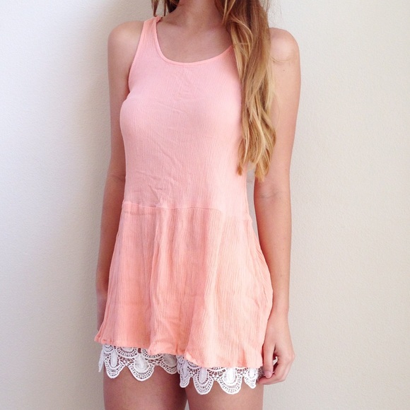 peach crochet tunic - Picture 4 of 4