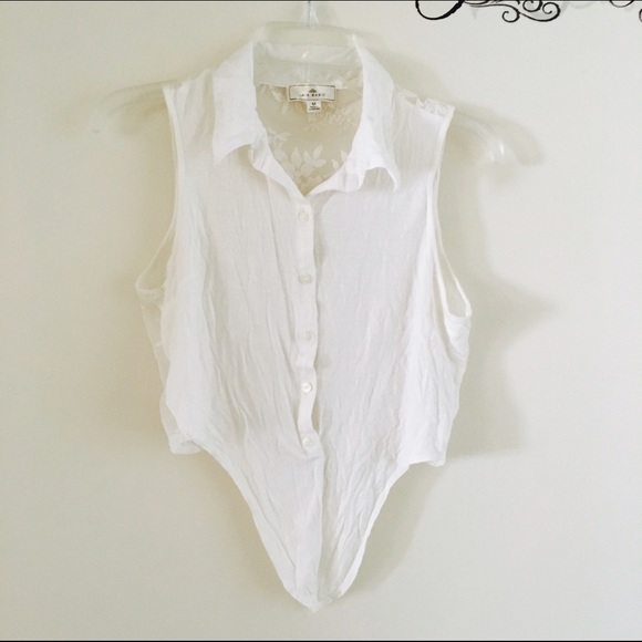 White Lace Back Crop Top