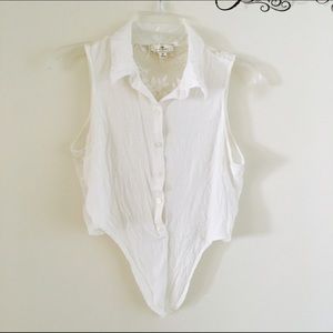 White Lace Back Crop Top