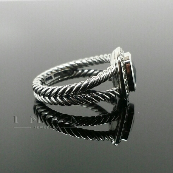 David Yurman Albion BLUE TOPAZ and DIAMONDS Ring - Picture 2 of 4