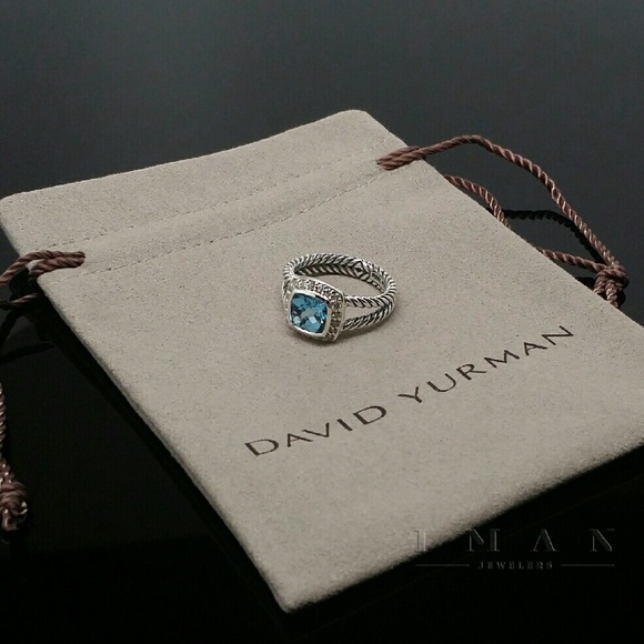 David Yurman Albion BLUE TOPAZ and DIAMONDS Ring - Picture 4 of 4