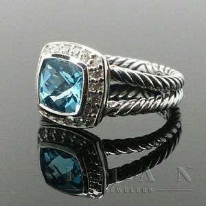 David Yurman Albion BLUE TOPAZ and DIAMONDS Ring