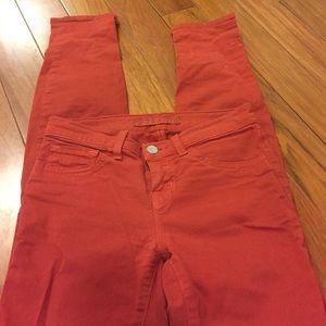J Brand Red Jeans, Size 24