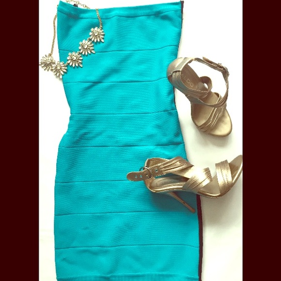 Bebe Jewel of Nile Strapless Bodycon Dress