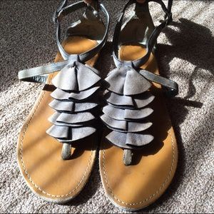 Unique Gray Suede Sandals