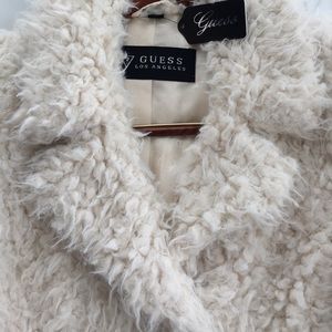 guess teddy faux fur coat