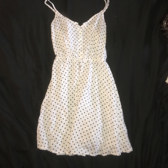 White polka dot spaghetti strap dress
