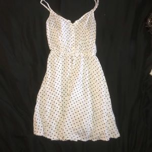 White polka dot spaghetti strap dress