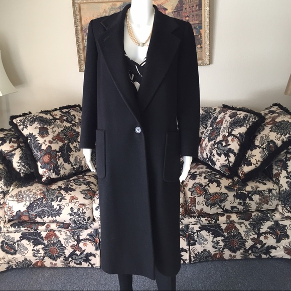 Black wool dress coat, by Jones of New York.