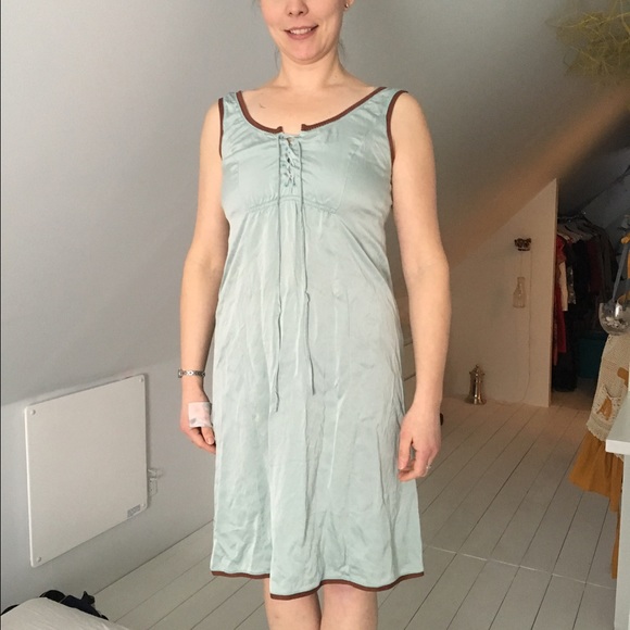 Alberta Ferretti Silk Dress With Lace up Front