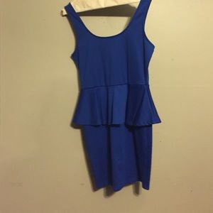 Blue peplum dress