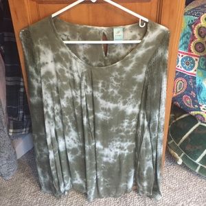 Green tye dye long sleeve, never worn