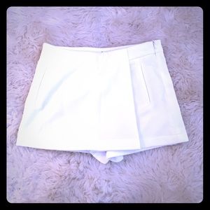 White Fold Over Skort