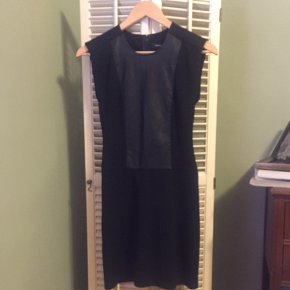 French Connection LBD w leather panel