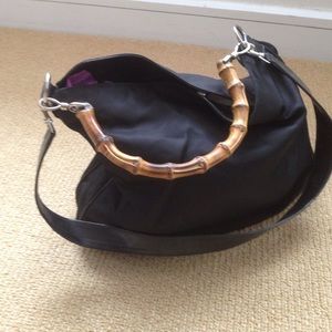 Gucci black nylon tote bag