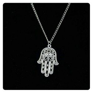 Hamsa Fatima Hand Pendant Charm necklace