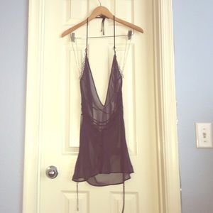 Sheer purple lace up baby doll halter from VS