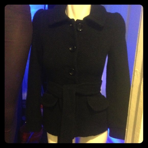 Wool blend black peacoat H&M perfect for winter!