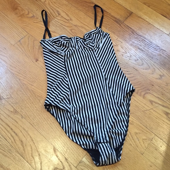 American Apparel striped bustier bodysuit