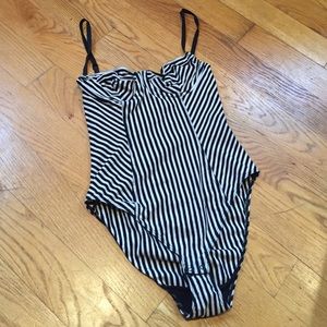 American Apparel striped bustier bodysuit