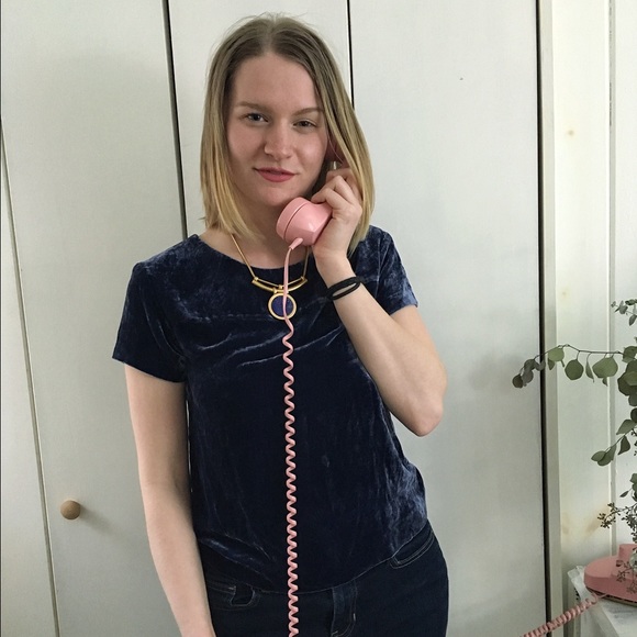 J.CREW velvet boxy top