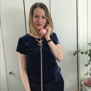 J.CREW velvet boxy top