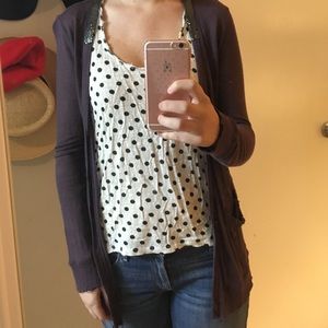 Madewell long purple embellished sweater