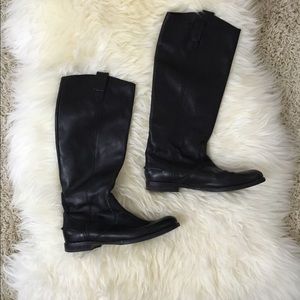 Madewell black leather riding boot