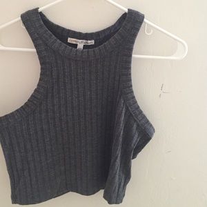 Express high neck racer back crop top