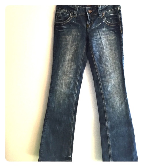 Blue flare leg jeans